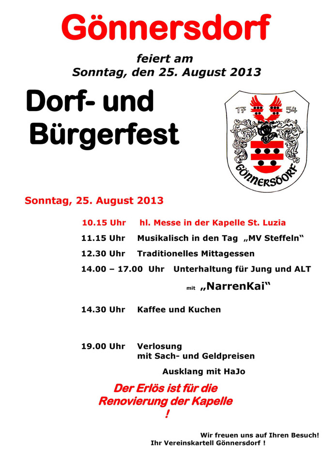 Dorffest, Narrenkai, MV Steffeln Gönnersdorf 2013