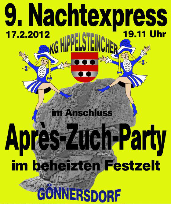 Nachtexpress in Gönnersdorf, Karnevalsfreitag 17.02.2012 Plakat